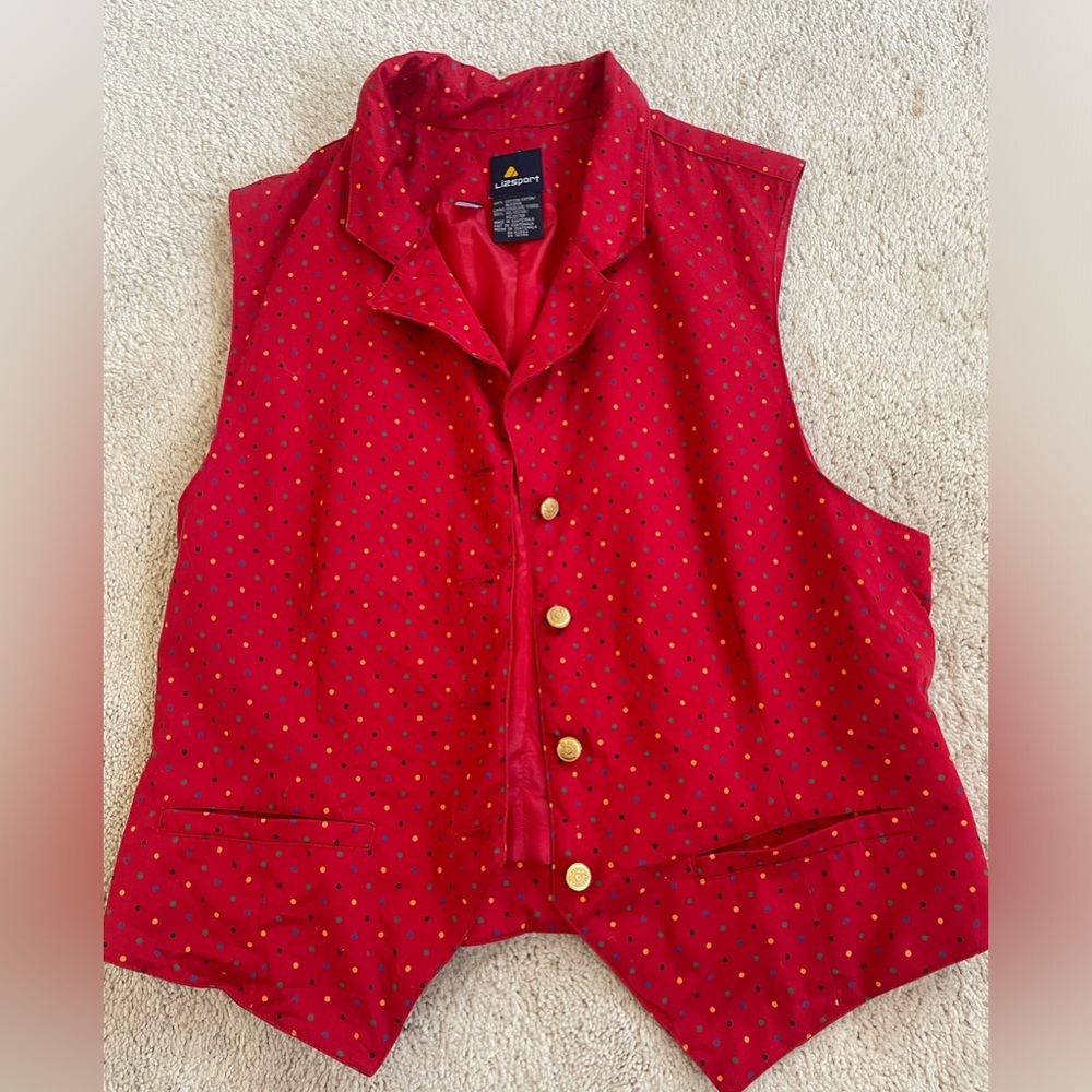 Vintage Liz Claiborne Polka Dot Vest
